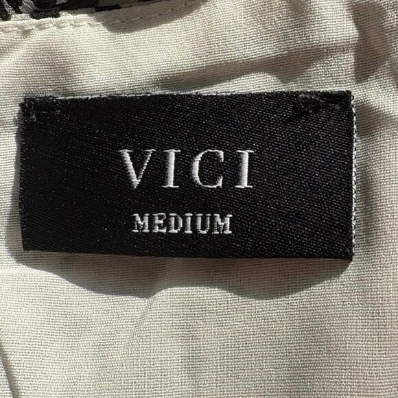 VICI Black White Ruffle Dress Medium - Picture 3 of 4